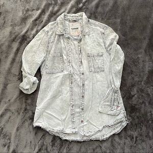 Garage Light wash button down tunic size M